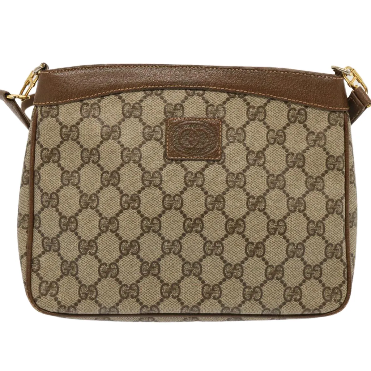 GUCCI GG Canvas Shoulder Bag PVC Beige 72759