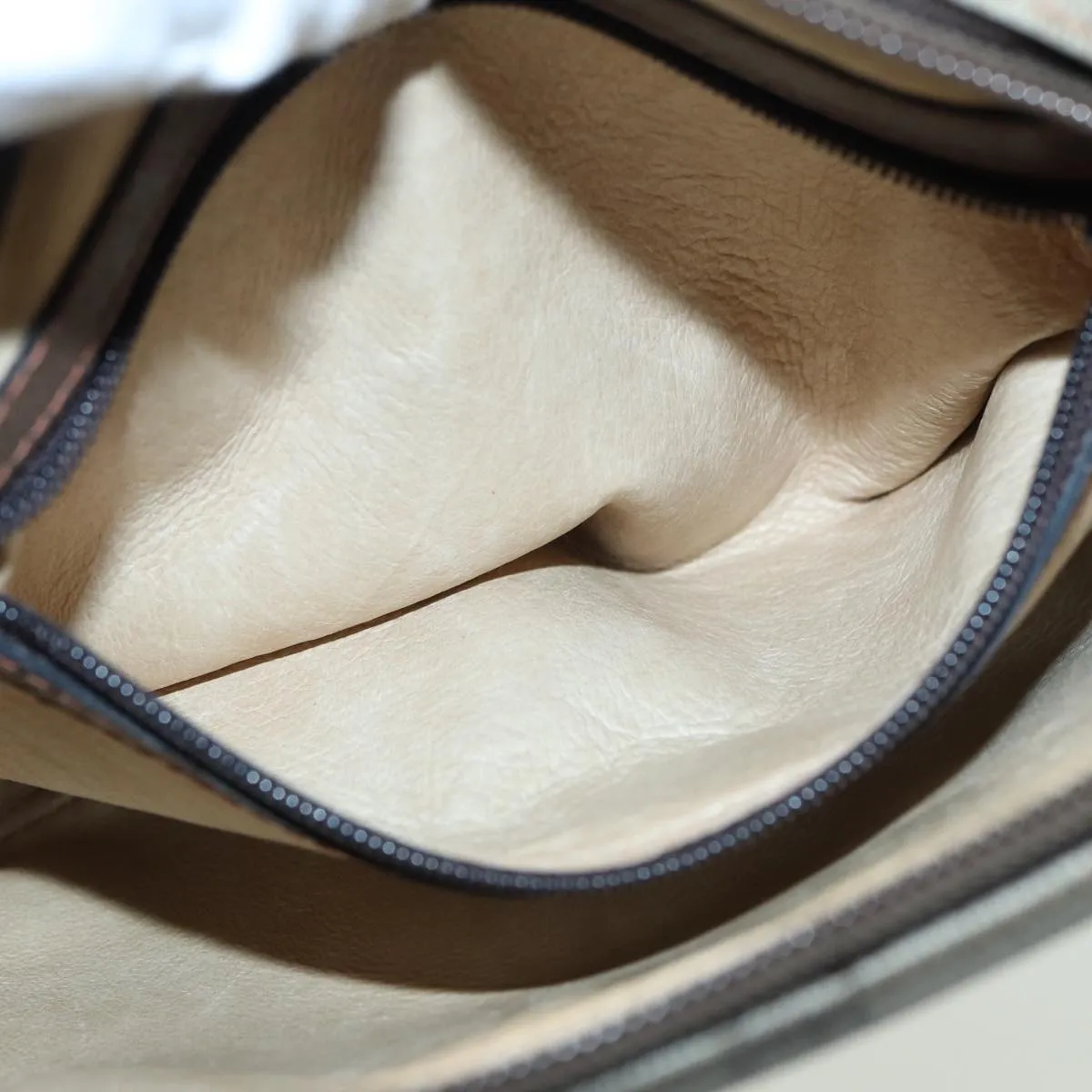GUCCI GG Canvas Shoulder Bag PVC Leather Beige th5161
