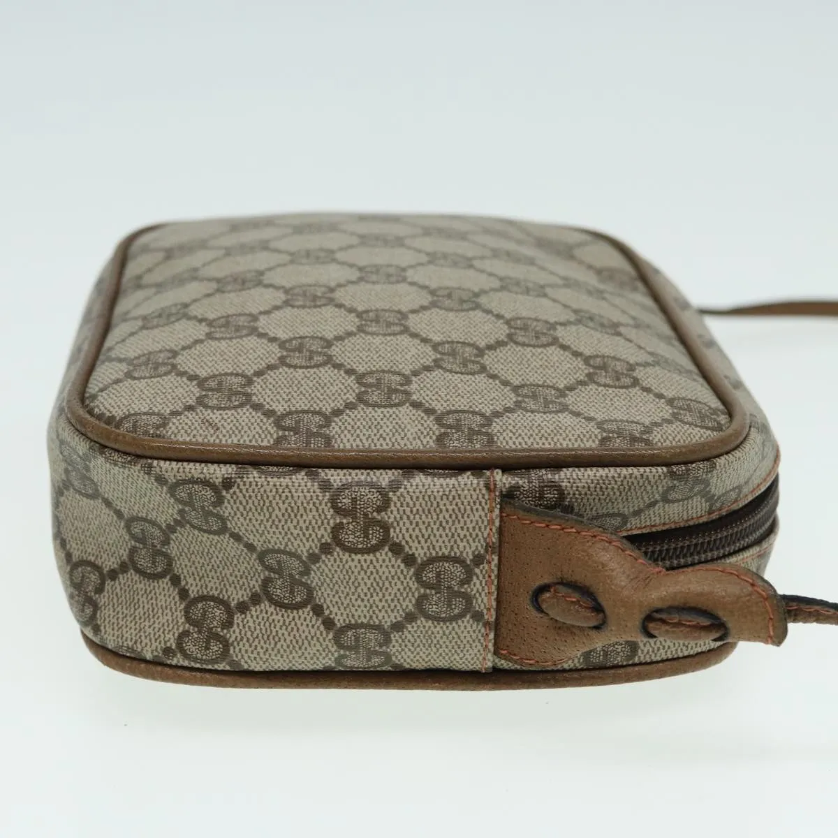 GUCCI GG Canvas Shoulder Bag PVC Leather Beige th5161