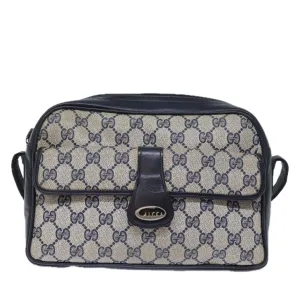 GUCCI GG Canvas Shoulder Bag PVC Navy 72758
