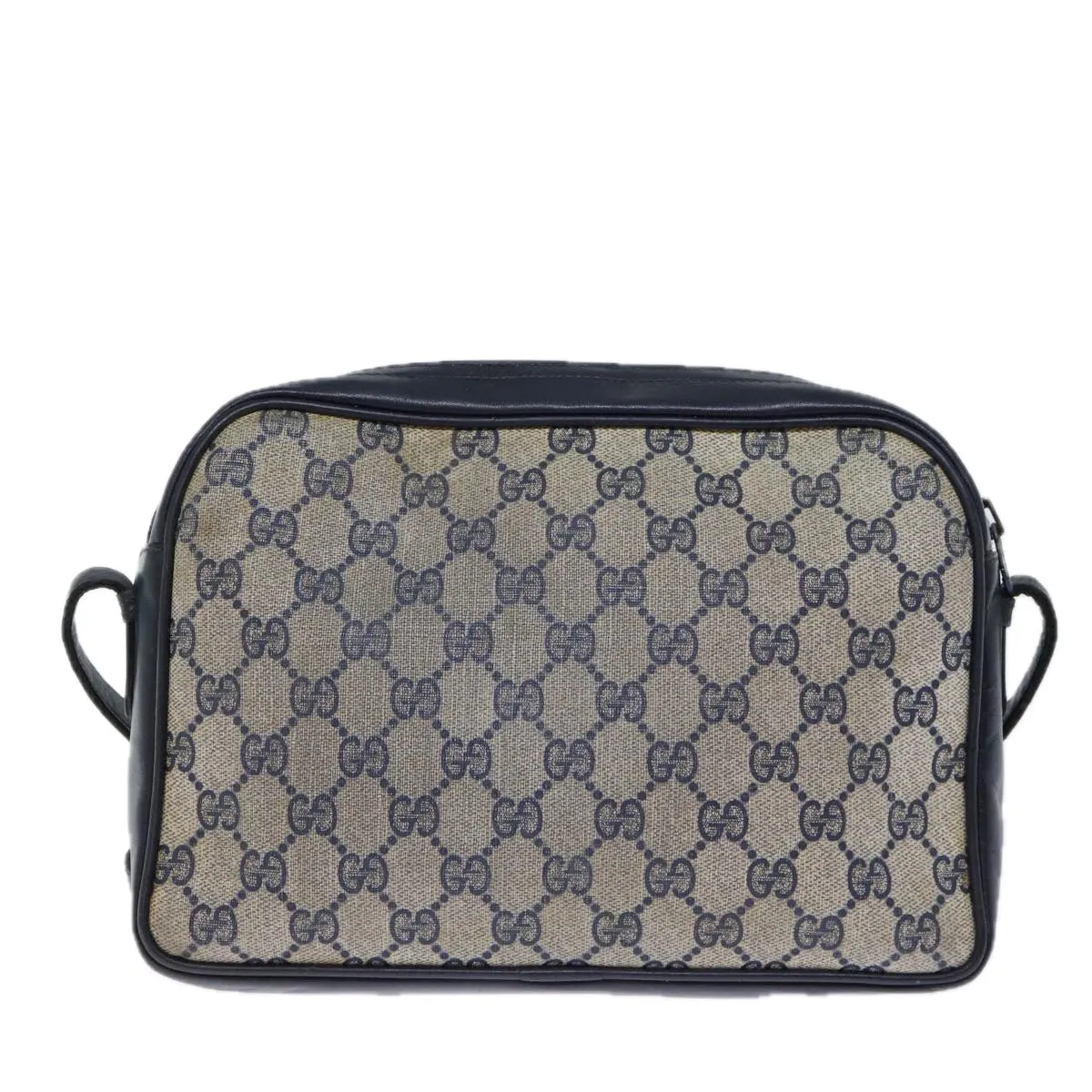 GUCCI GG Canvas Shoulder Bag PVC Navy 72758
