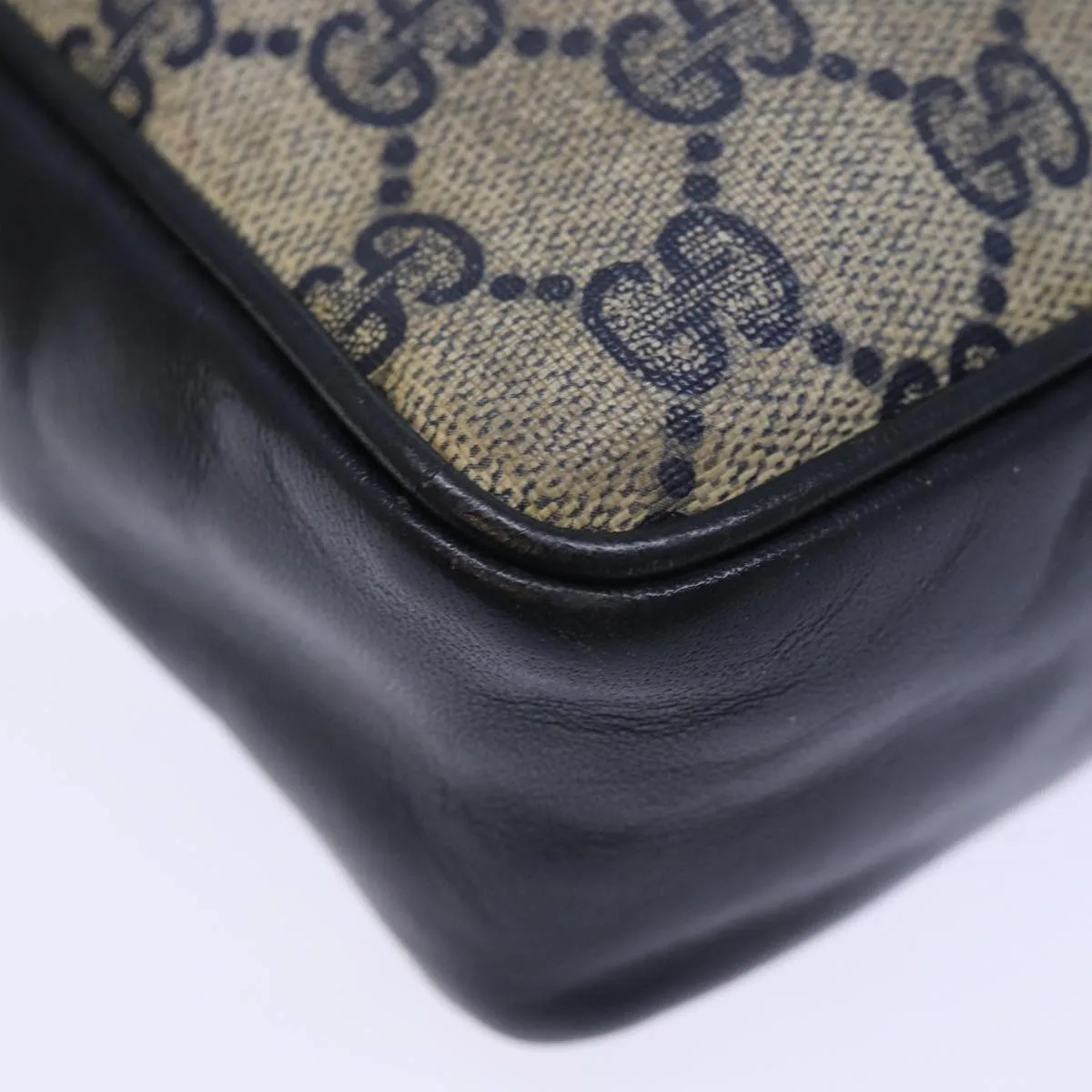 GUCCI GG Canvas Shoulder Bag PVC Navy 72758
