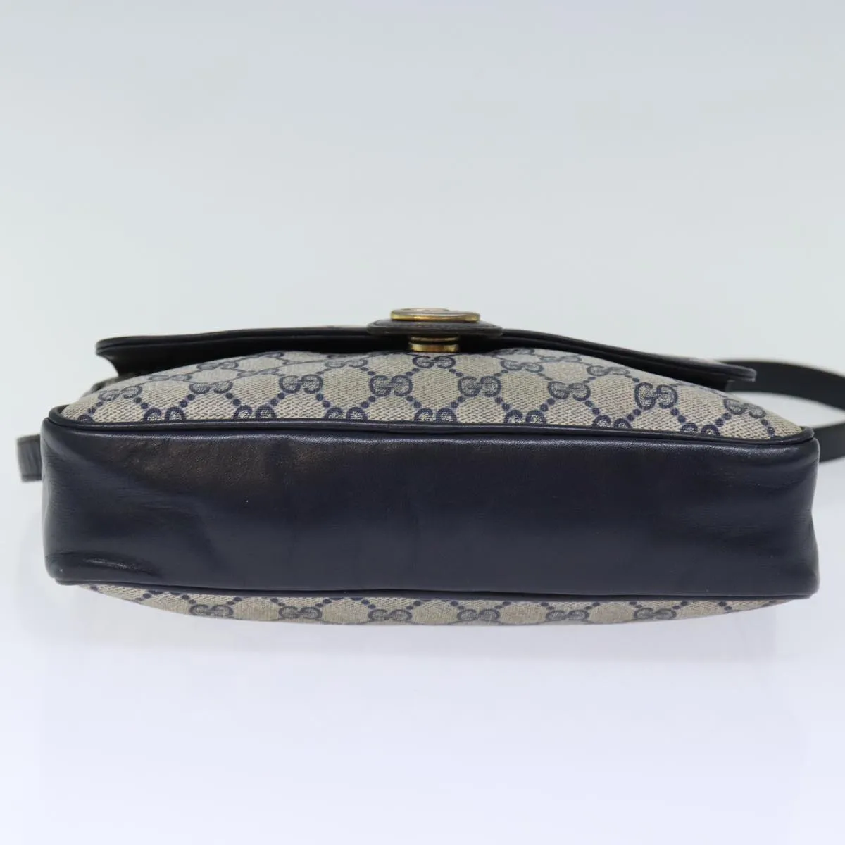 GUCCI GG Canvas Shoulder Bag PVC Navy 72758