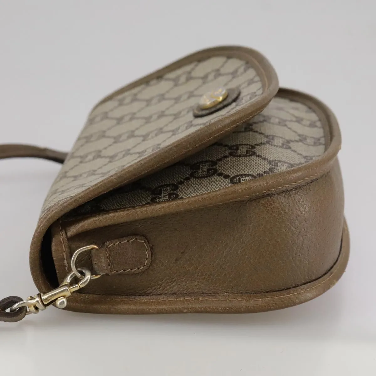 GUCCI GG Plus Supreme Shoulder Bag PVC Beige 103389