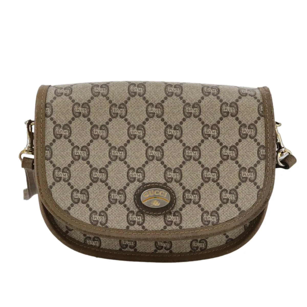 GUCCI GG Plus Supreme Shoulder Bag PVC Beige 103389