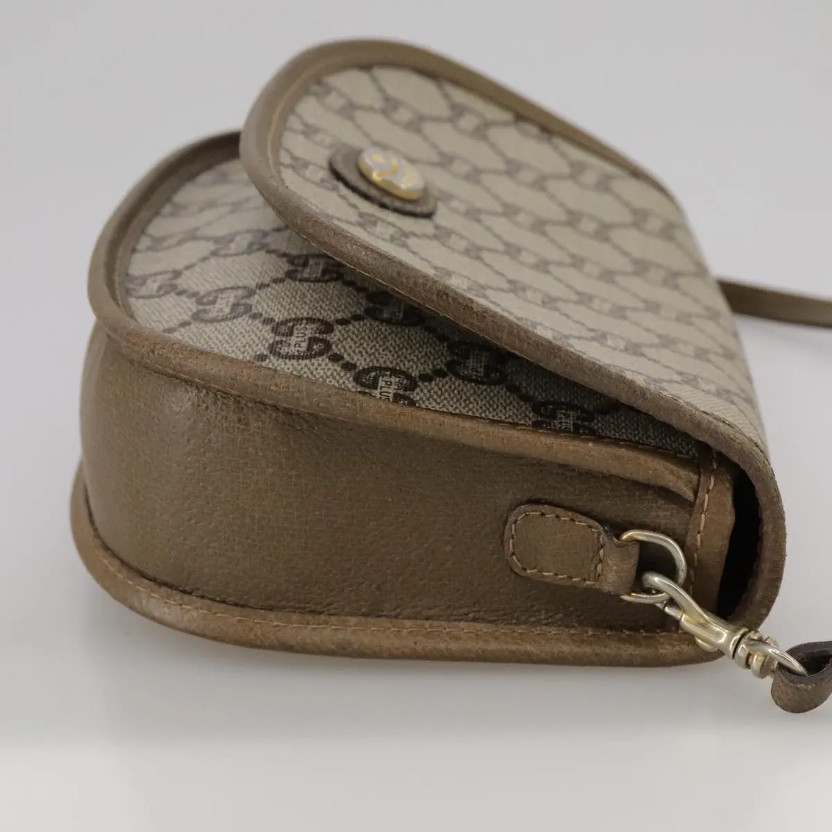 GUCCI GG Plus Supreme Shoulder Bag PVC Beige 103389