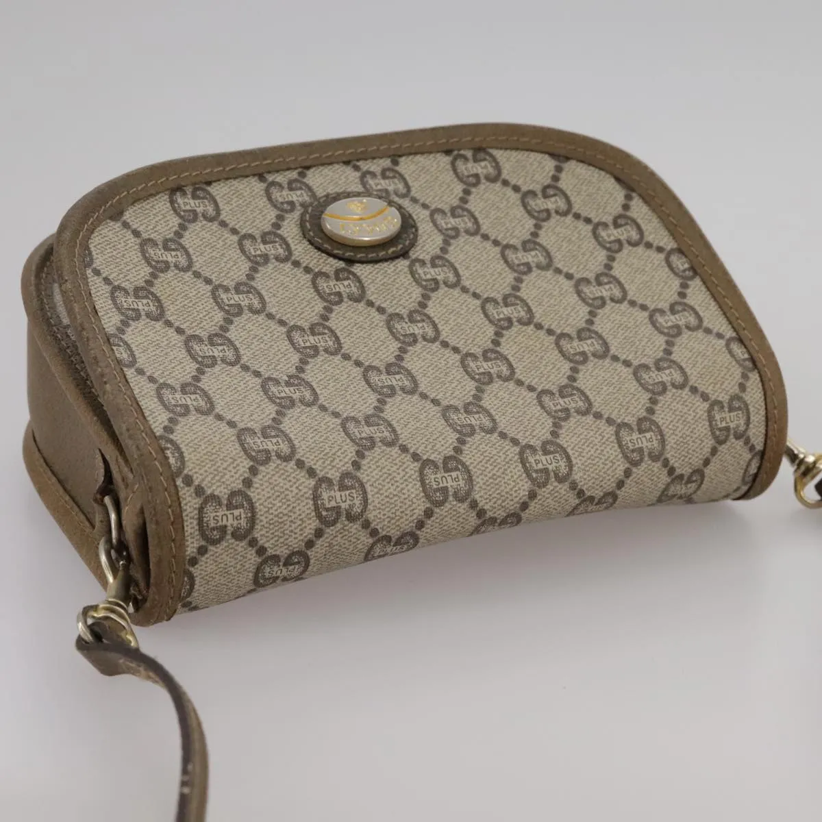 GUCCI GG Plus Supreme Shoulder Bag PVC Beige 103389