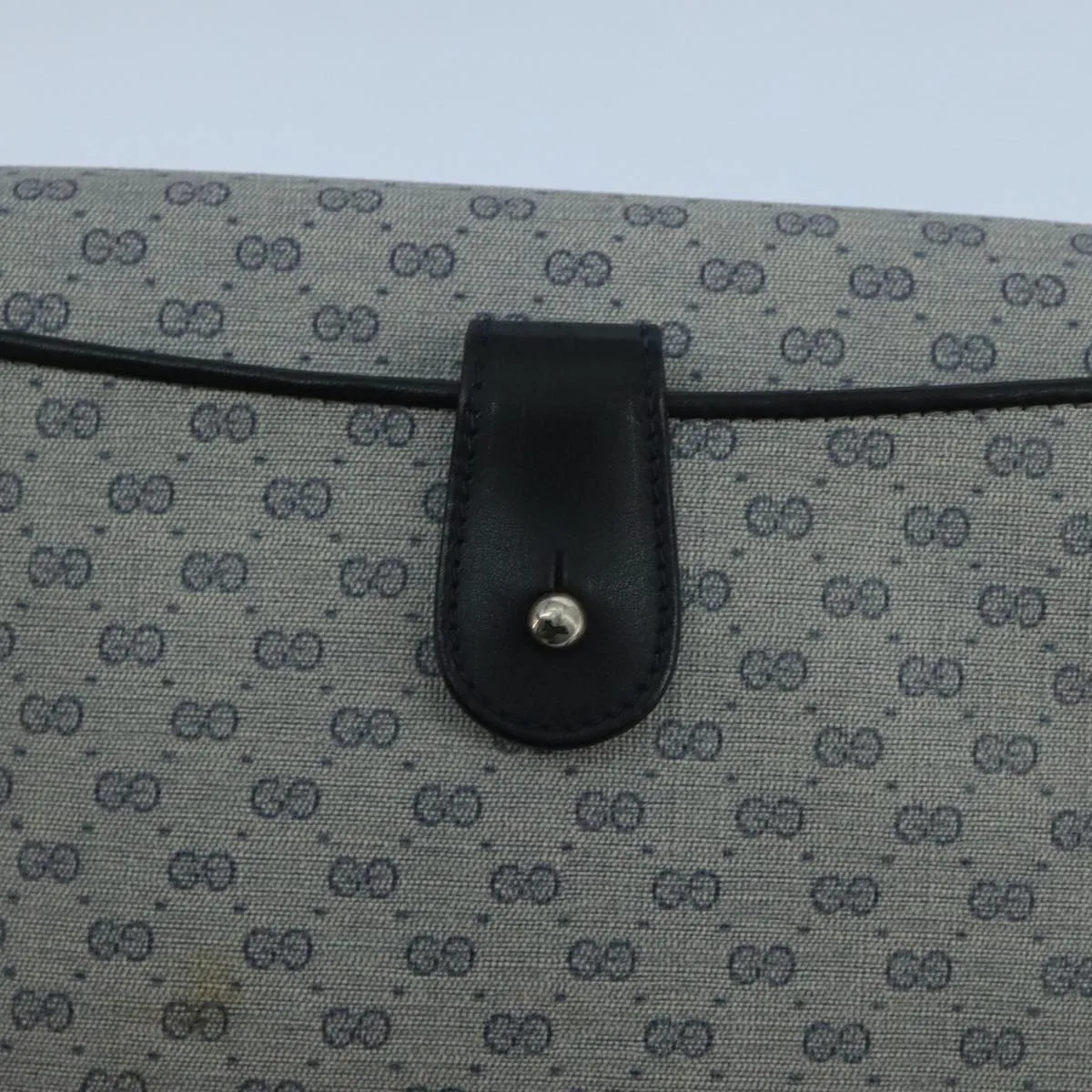 GUCCI Micro GG Supreme Shoulder Bag PVC Navy Gold 106029