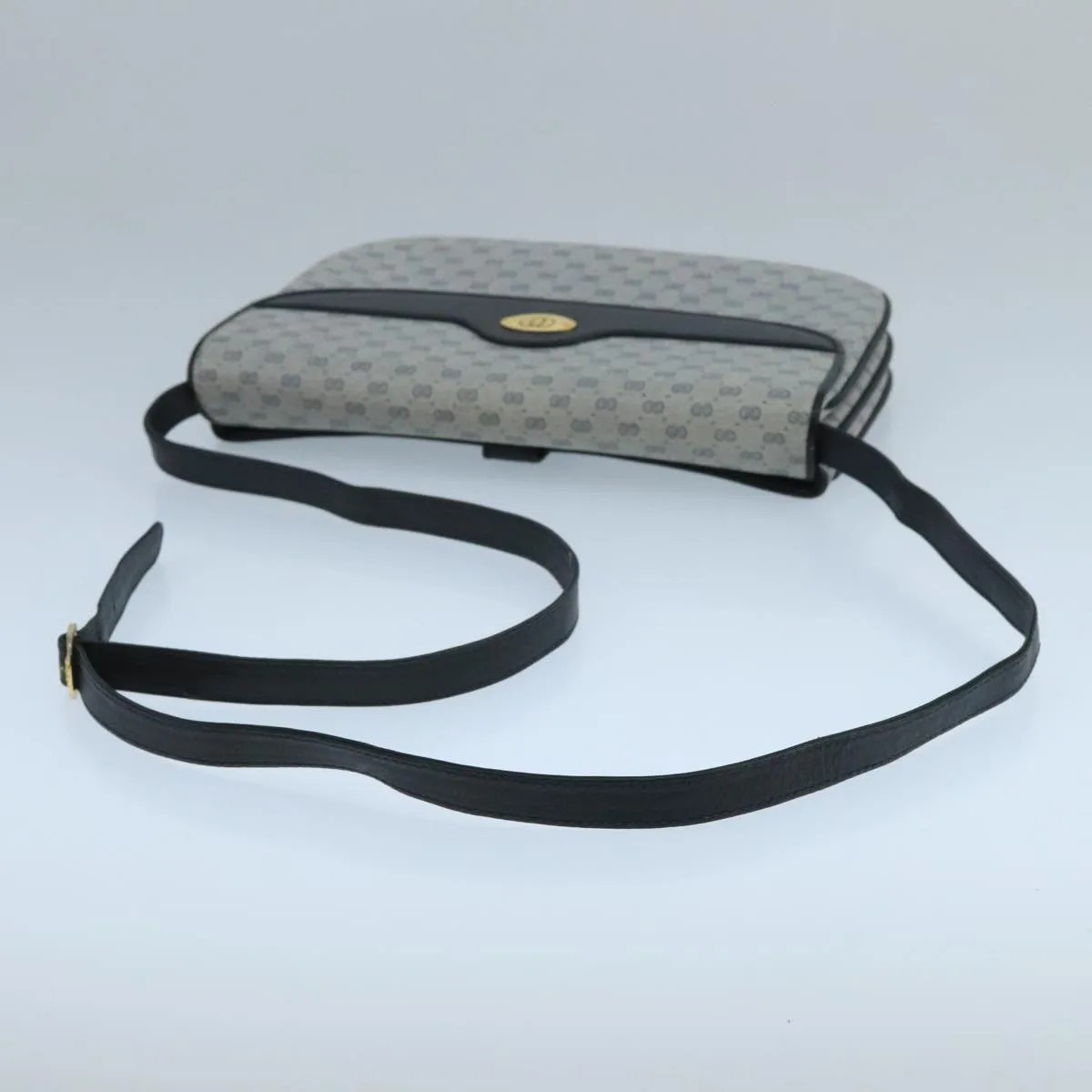GUCCI Micro GG Supreme Shoulder Bag PVC Navy Gold 106029