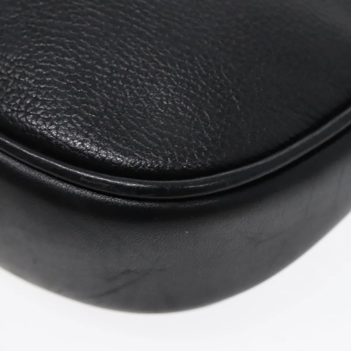 GUCCI Shoulder Bag Leather Black Gold ep5817