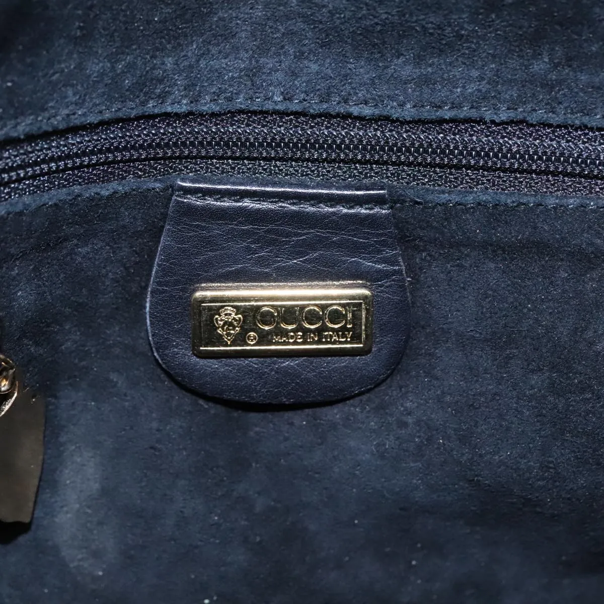 GUCCI Shoulder Bag Leather Black Gold ep5817