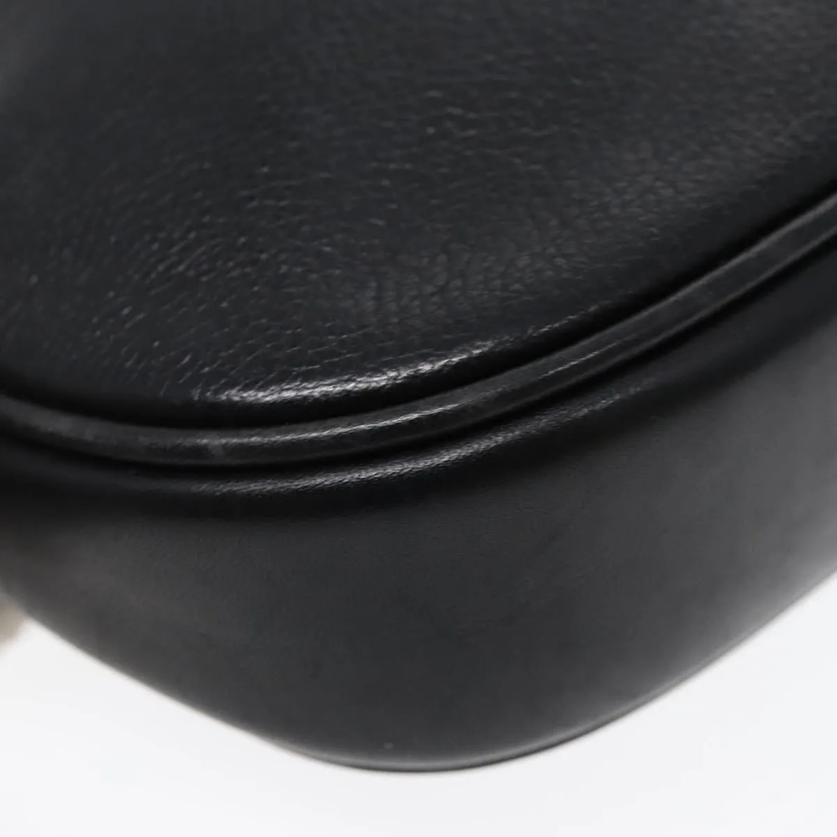 GUCCI Shoulder Bag Leather Black Gold ep5817