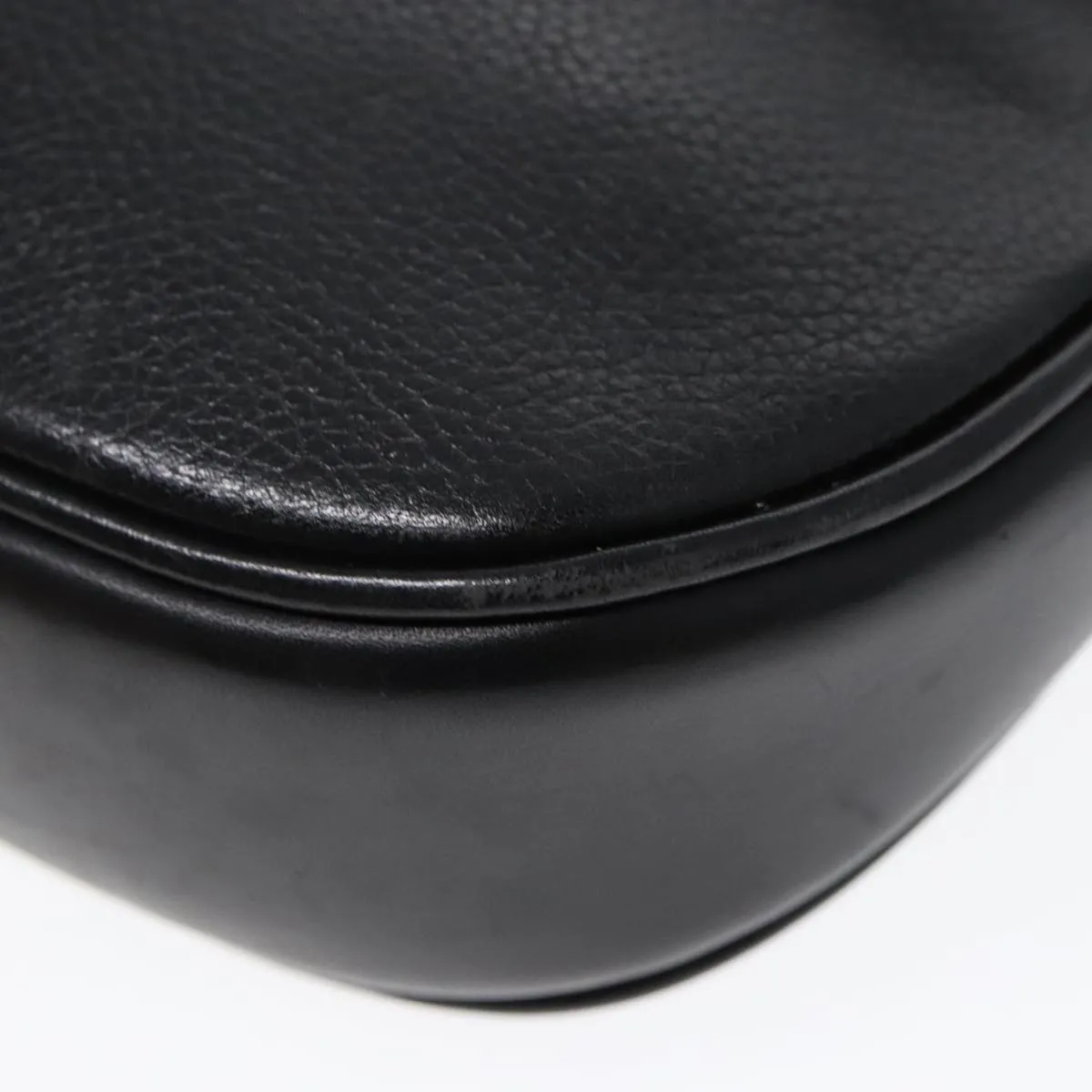 GUCCI Shoulder Bag Leather Black Gold ep5817
