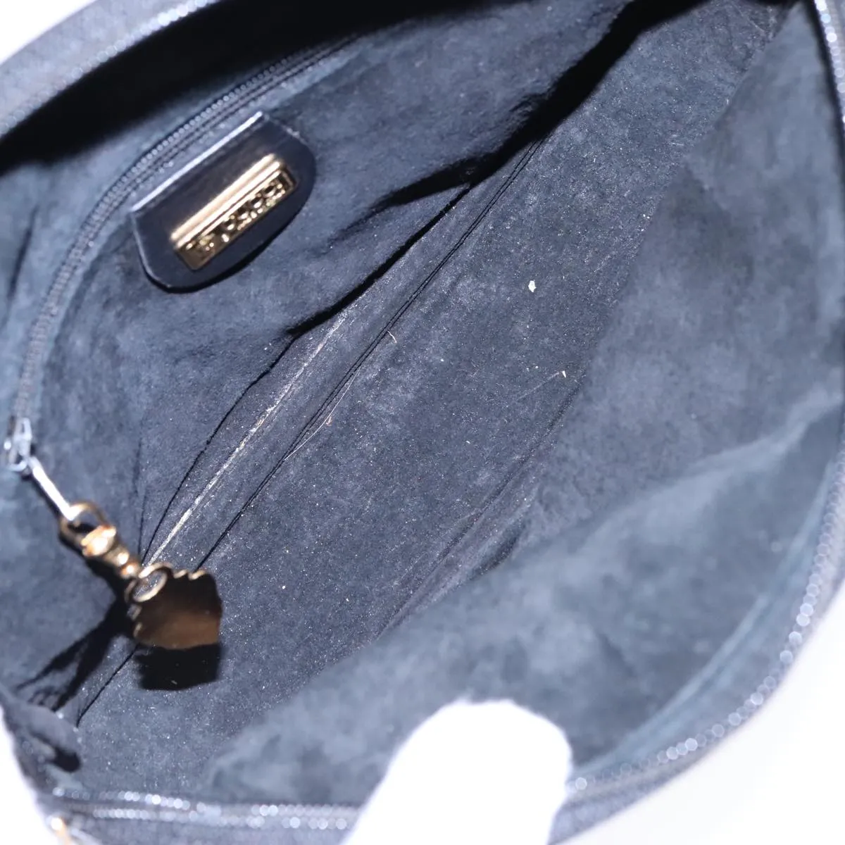 GUCCI Shoulder Bag Leather Black Gold ep5817