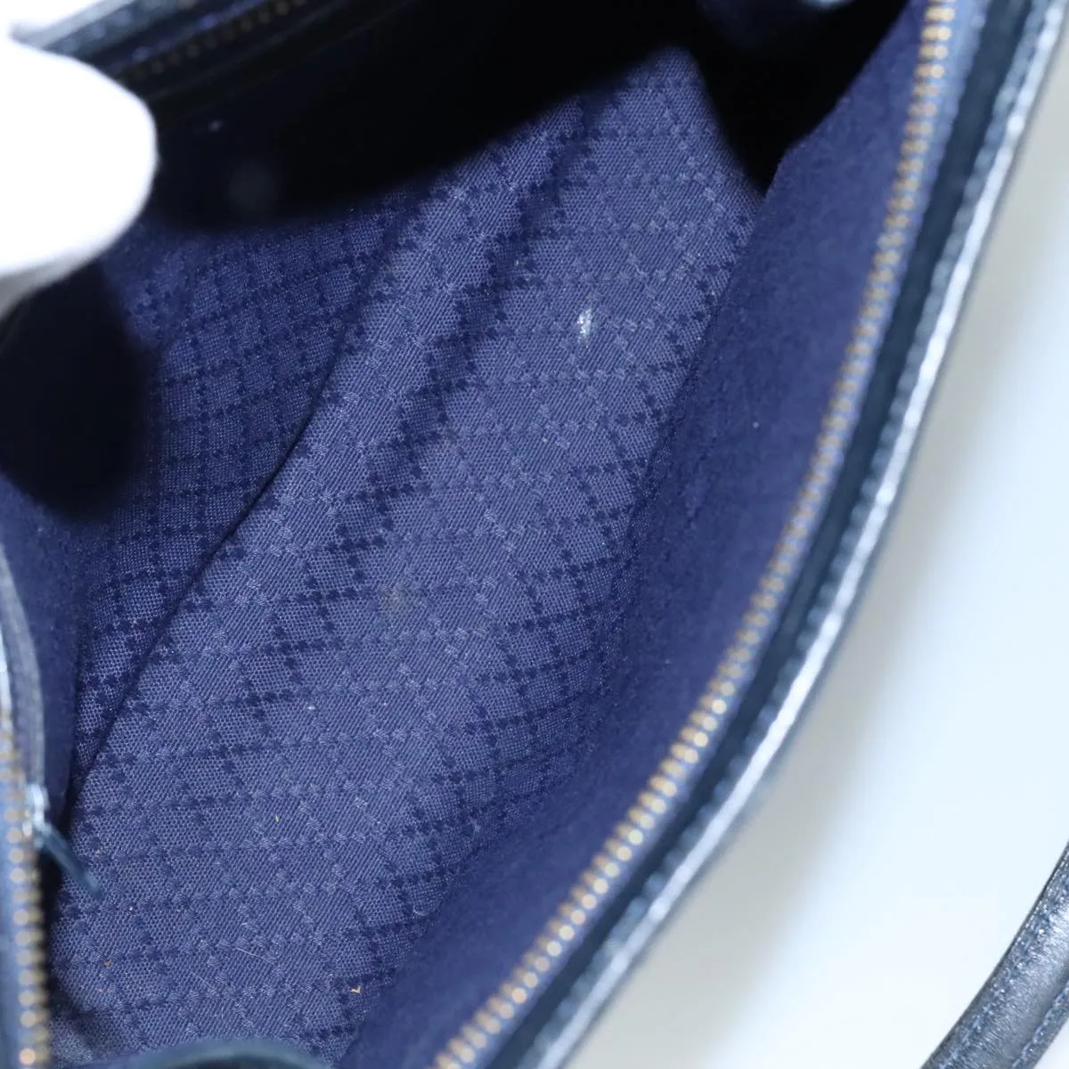 GUCCI Shoulder Bag Suede Gold Navy 106624