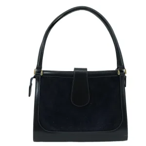 GUCCI Shoulder Bag Suede Gold Navy 106624