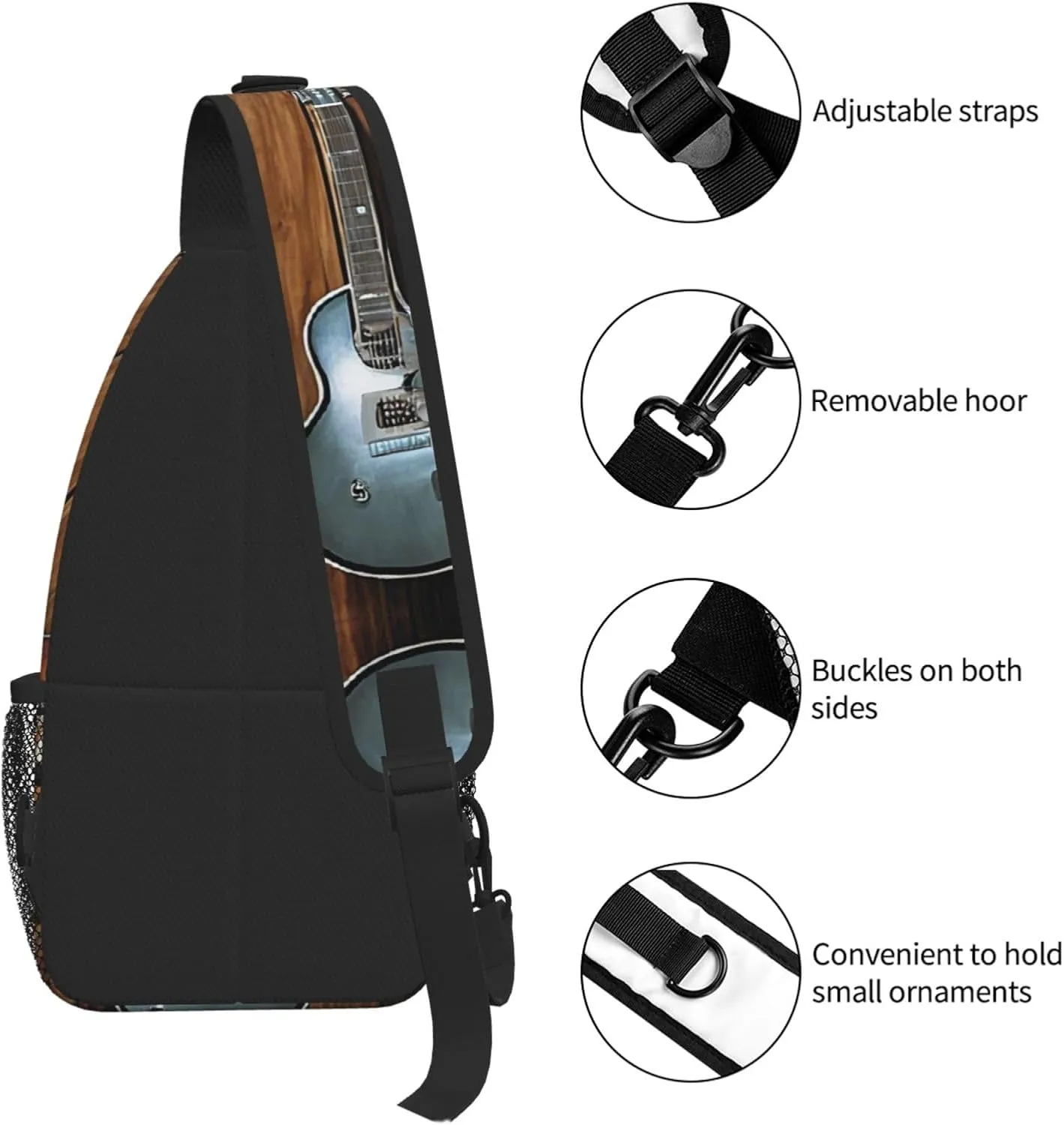 Guitars Art Print Cross Chest Bag Diagonally For Short-Distance Travel And Daily Use