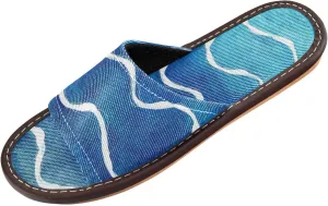 GuoChe Blue Wave Stripes Women's Slippers Indoor Outdoor Ultralight Cozy Bedroom Shoes for Travel, Pool,