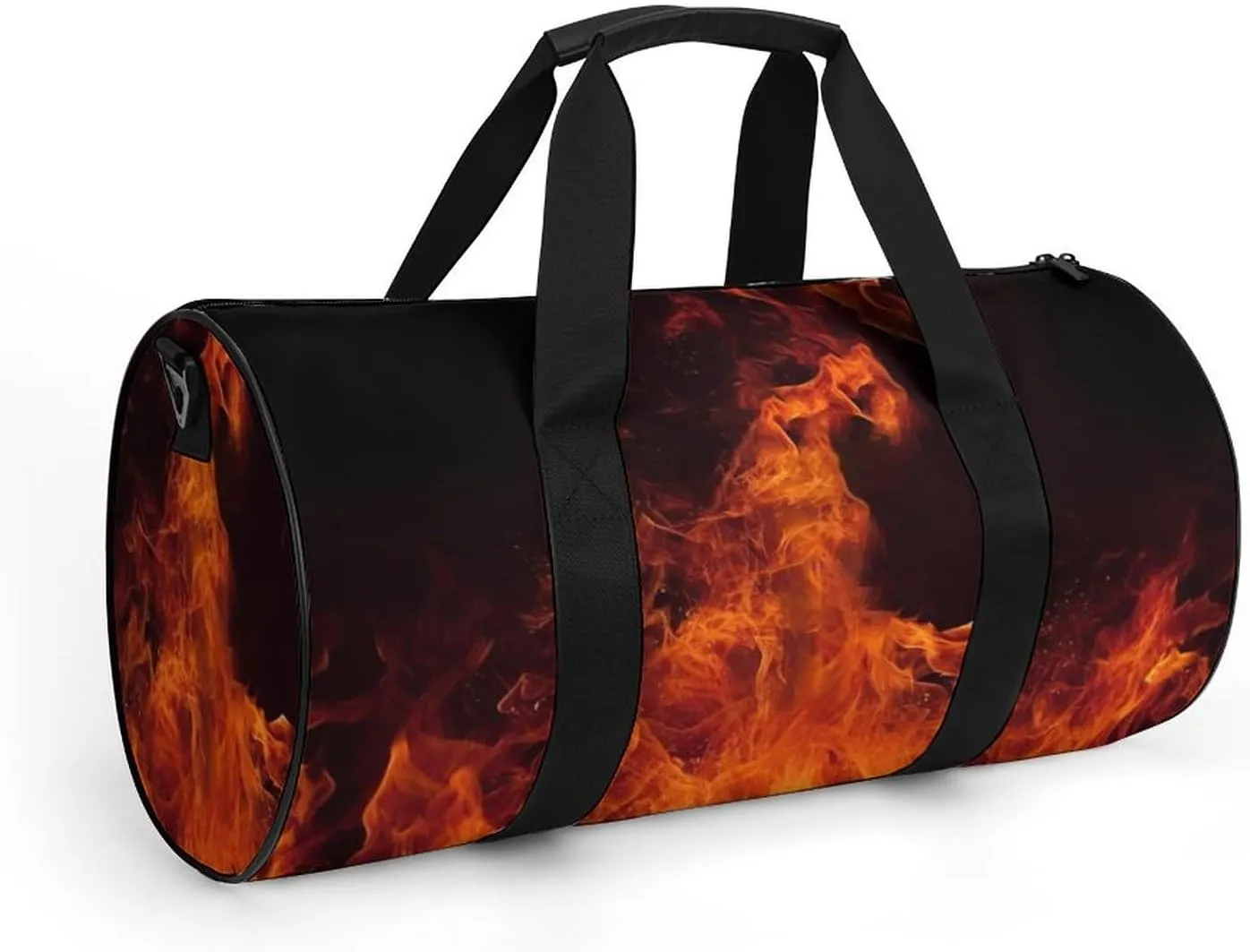 Gym Bag Dancing Fire Duffel Bag for Men Women Overnight Bag with Shoe Compartment Workout Bags