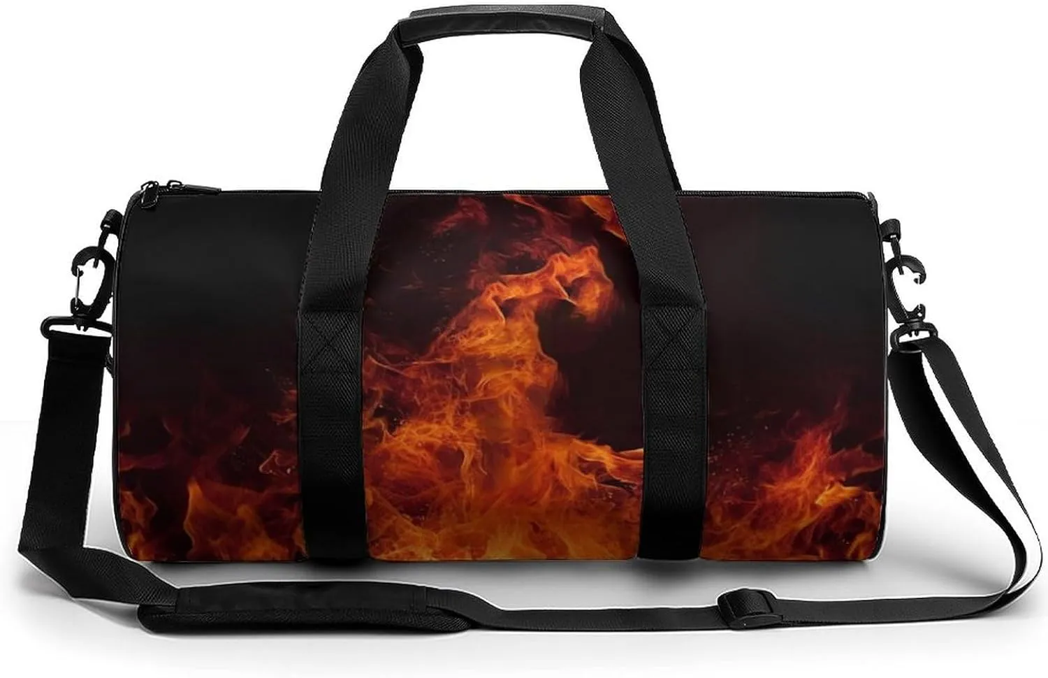 Gym Bag Dancing Fire Duffel Bag for Men Women Overnight Bag with Shoe Compartment Workout Bags