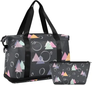 Gym Bag for Women Duffel Bags for Traveling Sports Bag with Shoe Compartment Dual Handles Removable Strap Multi Pockets Large Capacity Fashionable Black