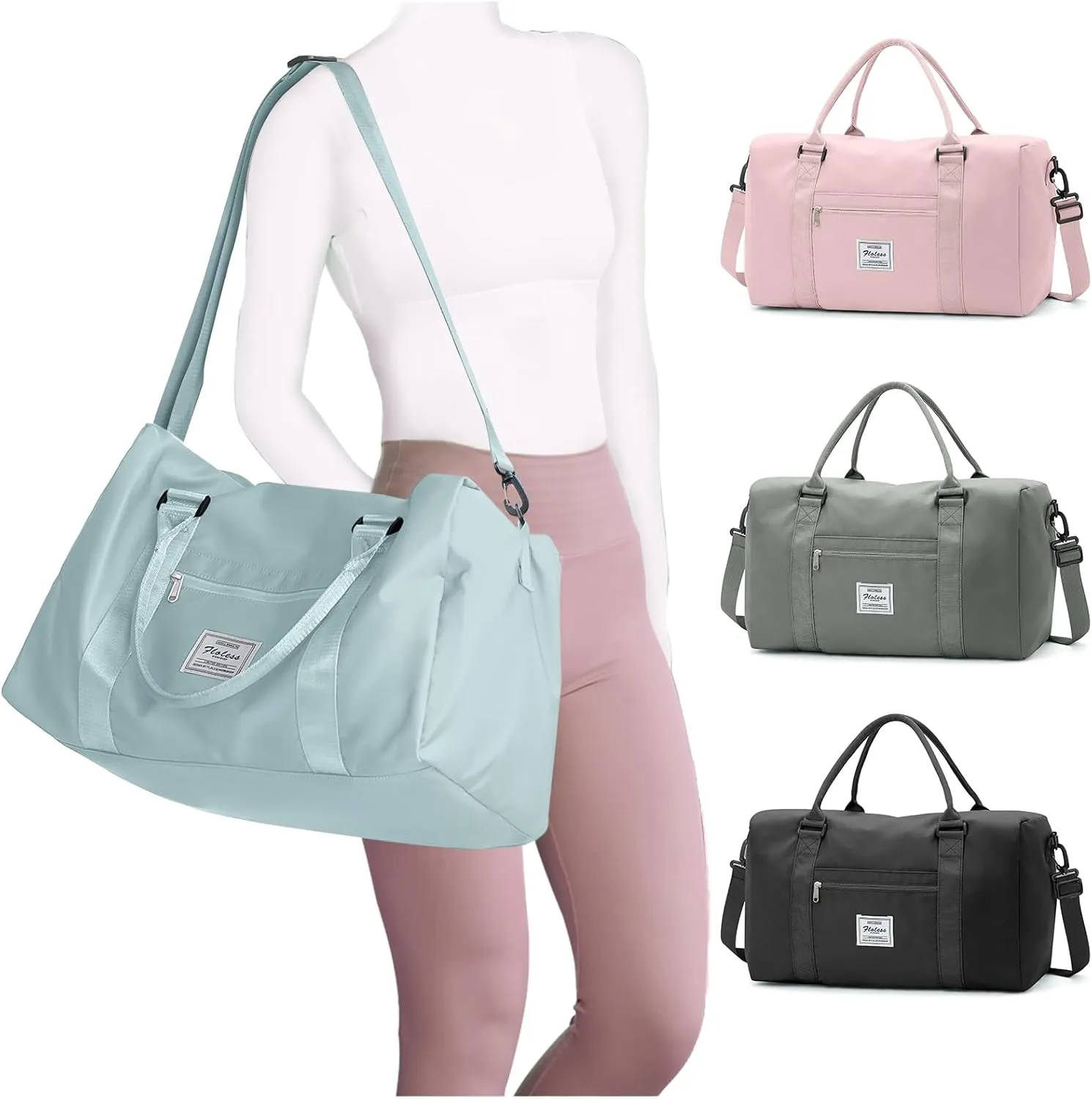 Gym Bag for Women, Travel Duffel Weekender Overnight Bag with Wet Pocket, Gym Tote Bag for Travel Essentials