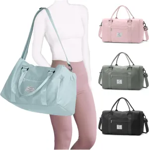 Gym Bag for Women, Travel Duffel Weekender Overnight Bag with Wet Pocket, Gym Tote Bag for Travel Essentials