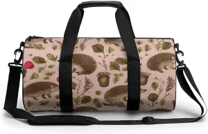 Gym Bag Hedgehog Print Duffel Bag for Men Women Overnight Bag with Shoe Compartment Workout Bags