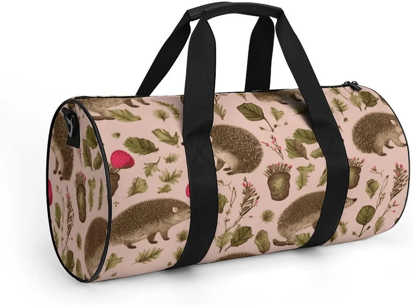 Gym Bag Hedgehog Print Duffel Bag for Men Women Overnight Bag with Shoe Compartment Workout Bags