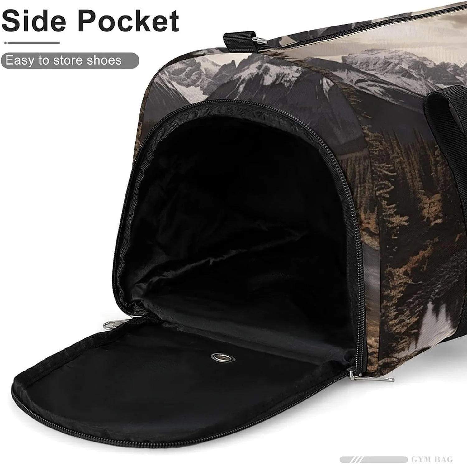 Gym Bag Landscape Duffel Bag for Men Women Overnight Bag with Shoe Compartment Workout Bags