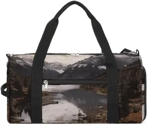 Gym Bag Landscape Duffel Bag for Men Women Overnight Bag with Shoe Compartment Workout Bags