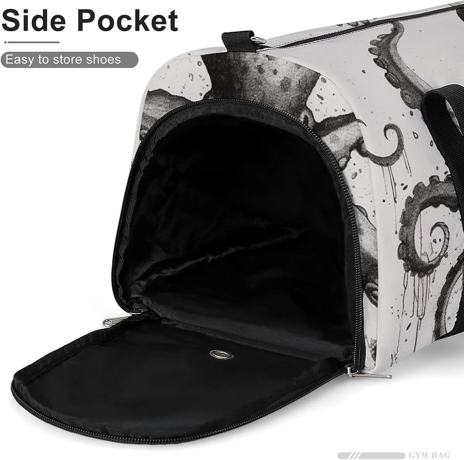 Gym Bag Octopus Duffel Bag for Men Women Overnight Bag with Shoe Compartment Workout Bags