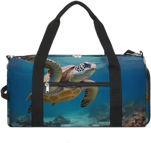 Gym Bag Sea Turtle Duffel Bag for Men Women Overnight Bag with Shoe Compartment Workout Bags