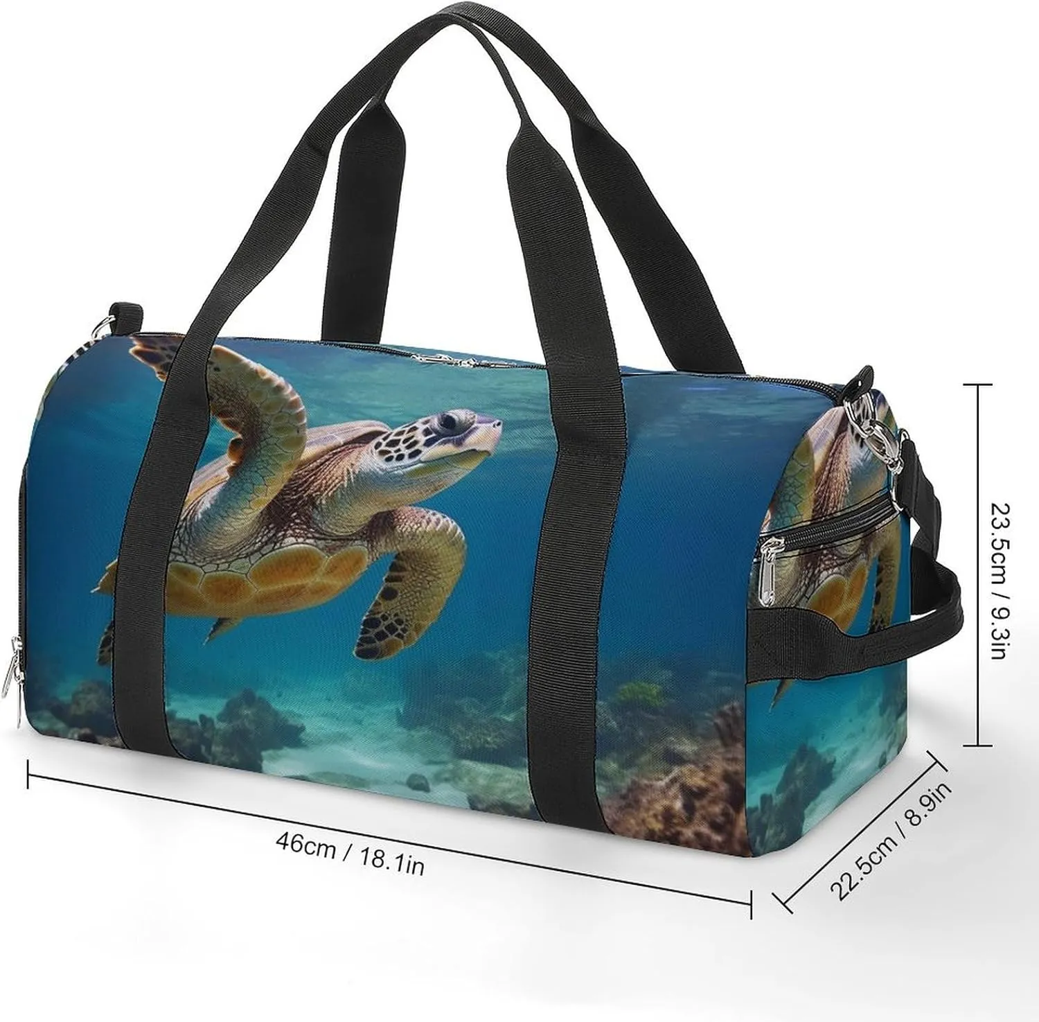 Gym Bag Sea Turtle Duffel Bag for Men Women Overnight Bag with Shoe Compartment Workout Bags