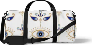Gym Bag Sports Travel Bag Magic Eye Blue Gold Weekender Bags with 2 Side Pocket Lightweight Waterproof Polyester Tote Bag for Swimming Yoga Women Men 9x17.6inch