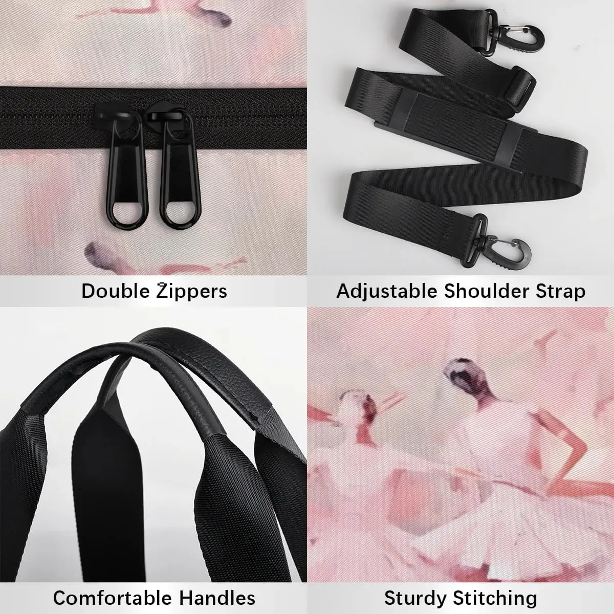 Gym Bags for Men Women Ballet Sports Duffel Bags Carry On Travel Duffle Bag with Detachable Adjustable Shoulder Strap Overnight Weekender Bag