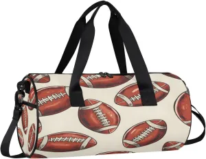 Gym Bags for Men Women Cartoon Footballs Sports Duffel Bags Carry On Travel Duffle Bag with Detachable Adjustable Shoulder Strap Overnight Weekender Bag