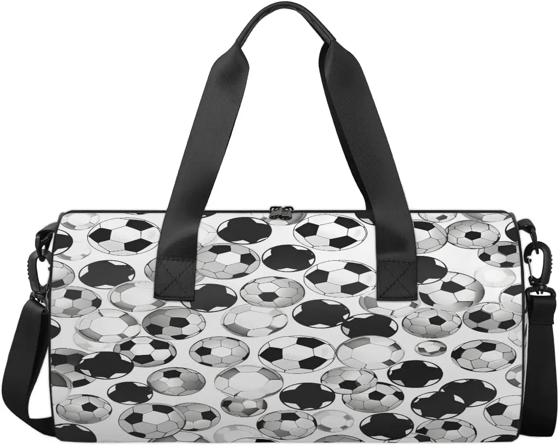 Gym Bags for Men Women Football Soccer Ball Sports Duffel Bags Carry On Travel Duffle Bag with Detachable Adjustable Shoulder Strap Overnight Weekender Bag