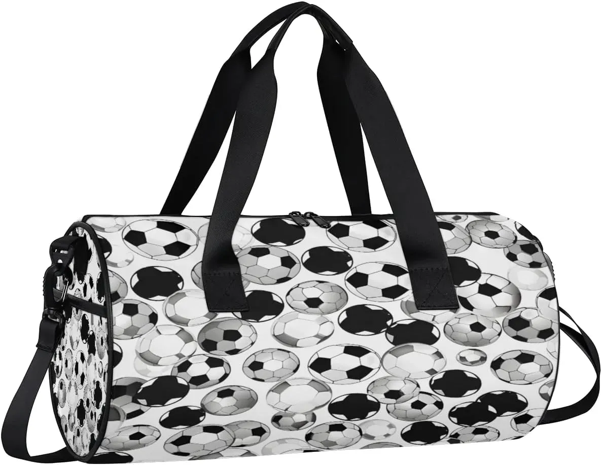 Gym Bags for Men Women Football Soccer Ball Sports Duffel Bags Carry On Travel Duffle Bag with Detachable Adjustable Shoulder Strap Overnight Weekender Bag
