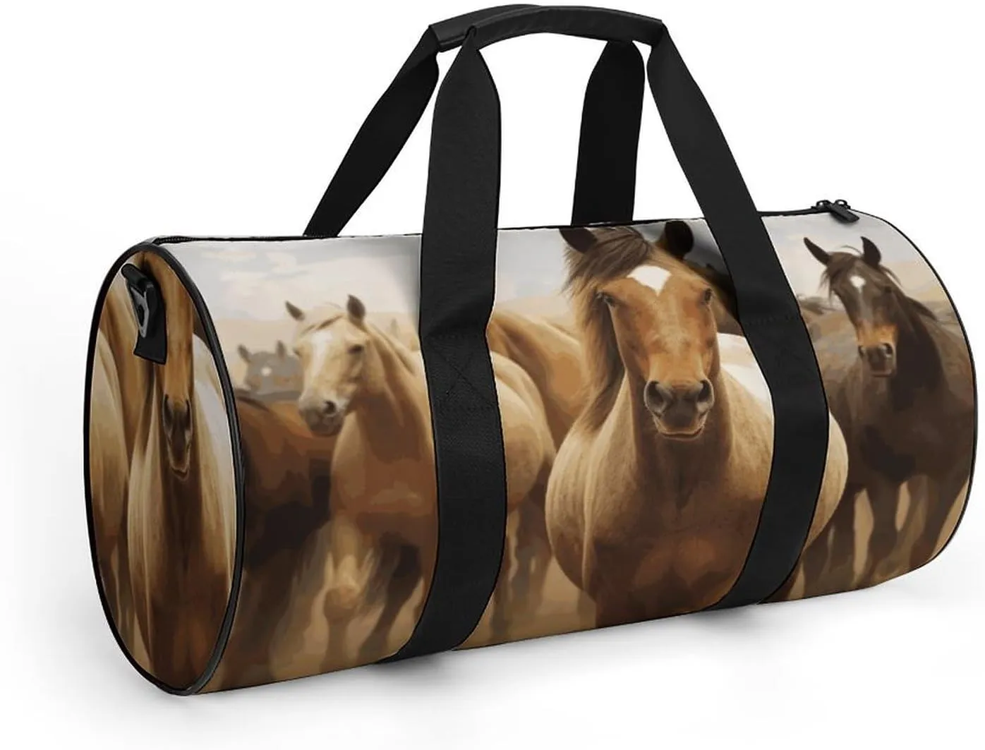 Gym Bags Small Many Horses Duffel Bag Overnight Bag with Shoe Compartment Carryon Bag for Men Women