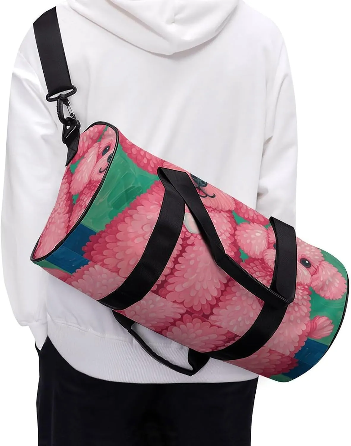 Gym Bags Small Poodles Dogs Duffel Bag Overnight Bag with Shoe Compartment Carryon Bag for Men Women