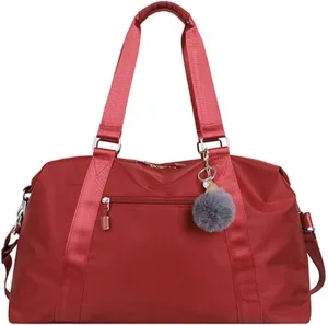 Gym Bags Sport Bag Gym Fitness Yoga Waterproof Nylon Travel Handbags Shoulder Luggage Storage Trip Crossbody Trolley Case Bags (Color : Pink) (Red)