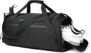 Gym Duffle Bags For Men & Women, Large Duffle Bag For Men Travel, Weekend Overnight Bag With Shoe Compartment & Wet Pocket, Water Resistant Sports Duffle Bag Gymbag A-TD-002-Black