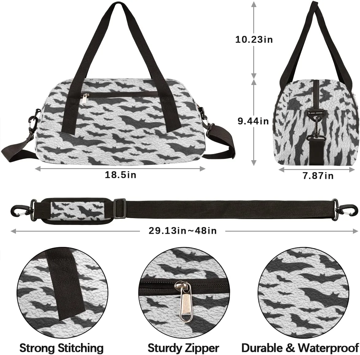 Halloween Kids Duffel Bag for Girls Boys Teens, Halloween Oil Painting Dance Bag Overnight Small Duffel Bag Carry On Weekend Sports Gym Travel Bag for School Practice Gymnastics Ballet