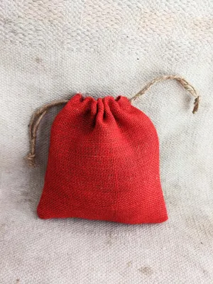 Handmakers Natural Red Jute Gift Potlis Bags for Gift Pouches 7x8 inch