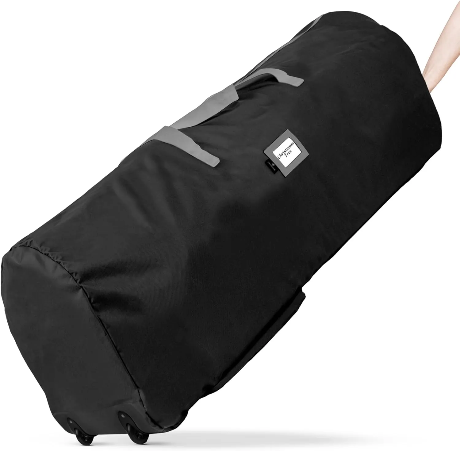 Handy Laundry - Rolling Tree Storage Bag - For 7.5-Foot Artificial Christmas Holiday Tree Zippered Bag, Carry Handles and Wheels for Easy Transport - Protects Dust, Insects, and Moisture (Black)