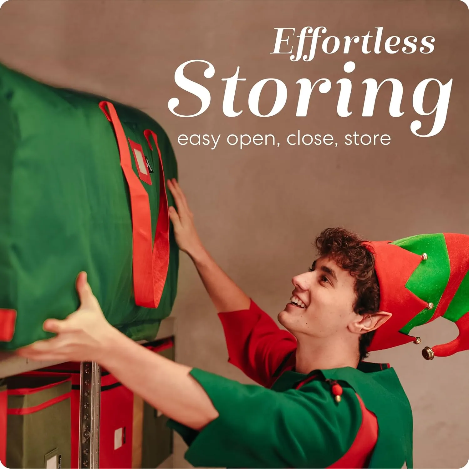 Handy Laundry Rolling Tree Storage Bag - For 7.5-Foot Artificial Christmas Holiday Tree, Zippered Bag, Carry Handles, Wheels for Easy Transport - Protects Against Dust, Insects, and Moisture (Green)