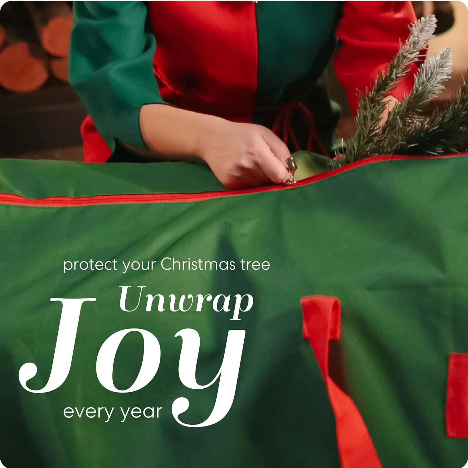 Handy Laundry Rolling Tree Storage Bag - For 7.5-Foot Artificial Christmas Holiday Tree, Zippered Bag, Carry Handles, Wheels for Easy Transport - Protects Against Dust, Insects, and Moisture (Green)
