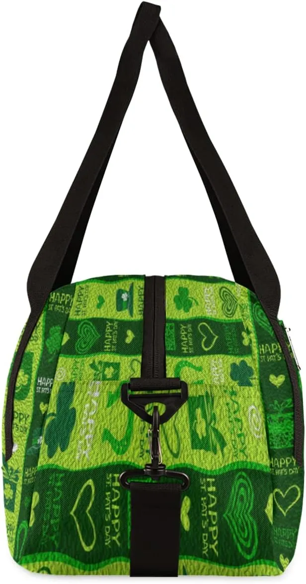 Happy St. Patrick's Day Shamrocks Clovers Kids Duffel Bag for Girls Boys Teens, Shamrocks Oil Painting Dance Bag Overnight Small Duffel Bag Carry On Weekend Sports Gym Travel Bag for School Practice Gymnastics Ballet