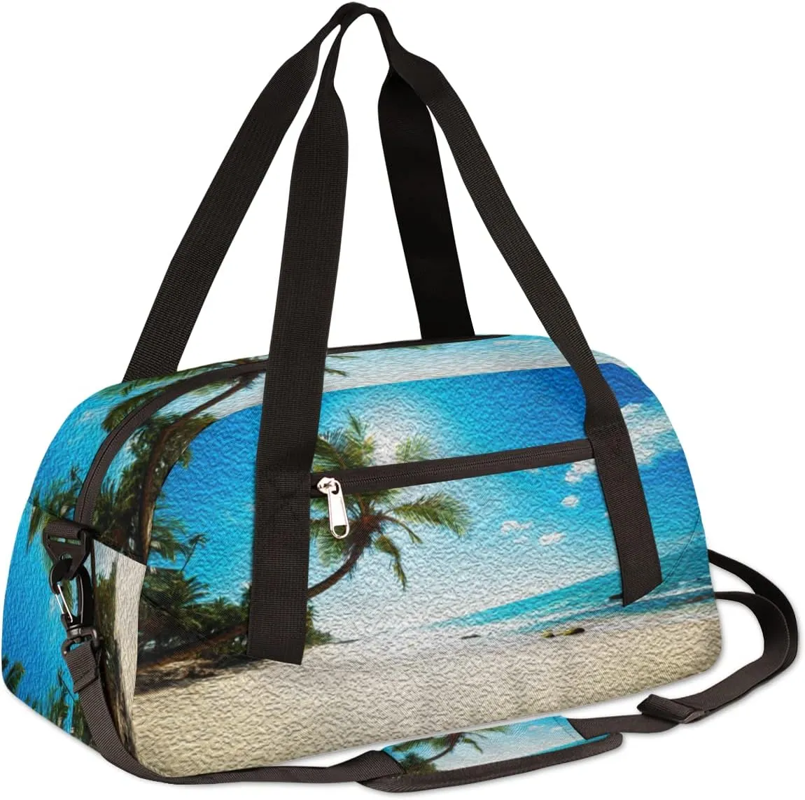 Hawaii Beach Kids Duffel Bag for Girls Boys Teens, Hawaii Oil Painting Dance Bag Overnight Small Duffel Bag Carry On Weekend Sports Gym Travel Bag for School Practice Gymnastics Ballet